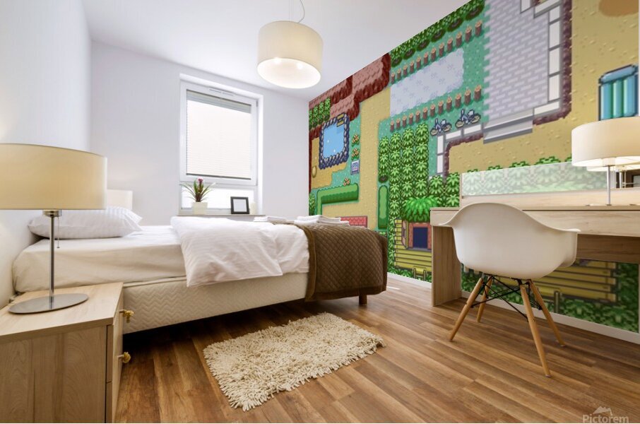 Pixel Map game Mural print