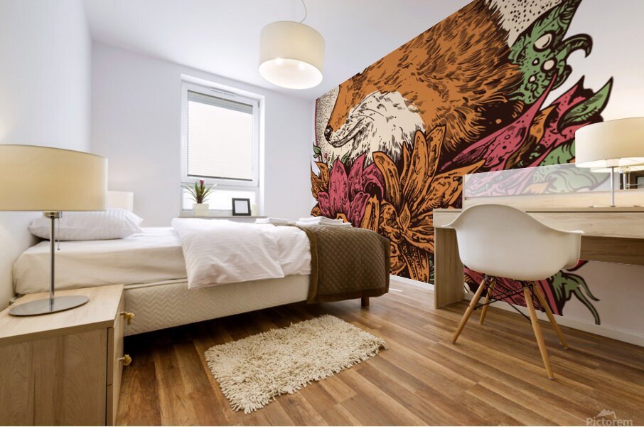Brown fox Mural print