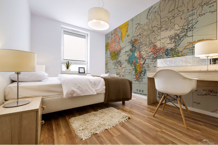 vintage world map Mural print