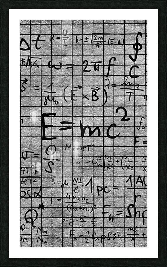 Maths black white Picture Frame print