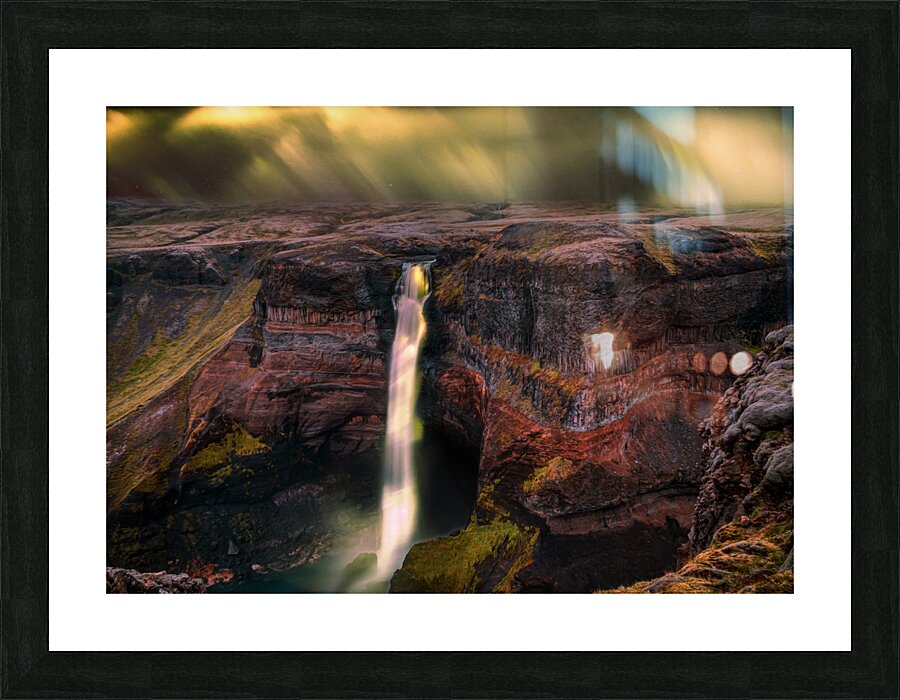 waterfall cascade mountains cliffs Picture Frame print