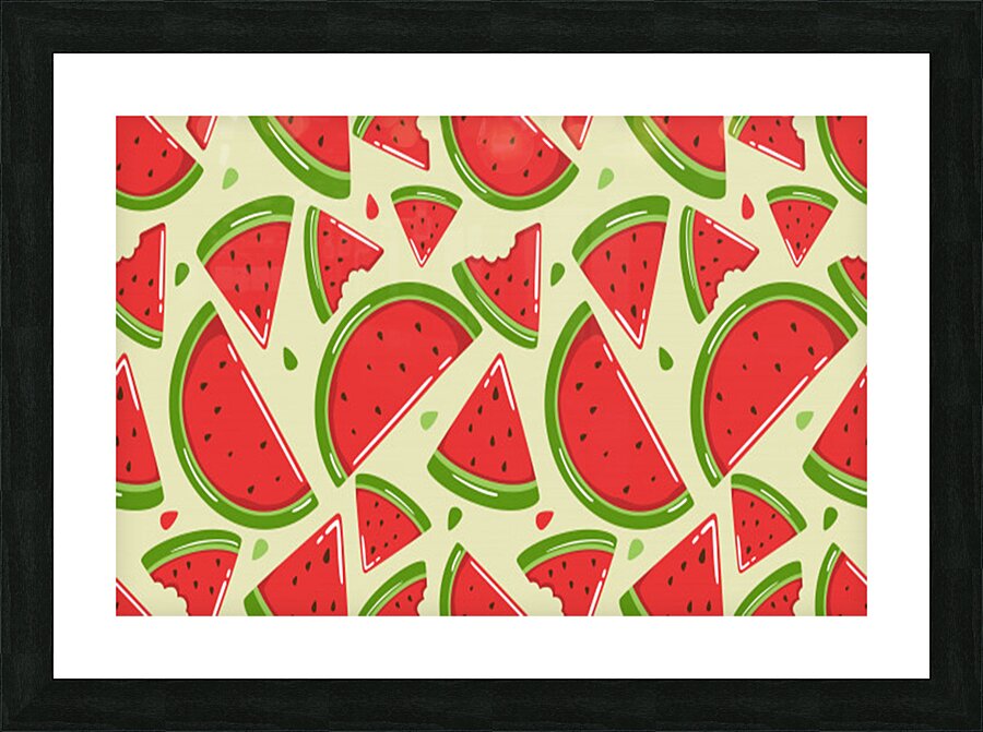 cute watermelon seamless pattern Picture Frame print