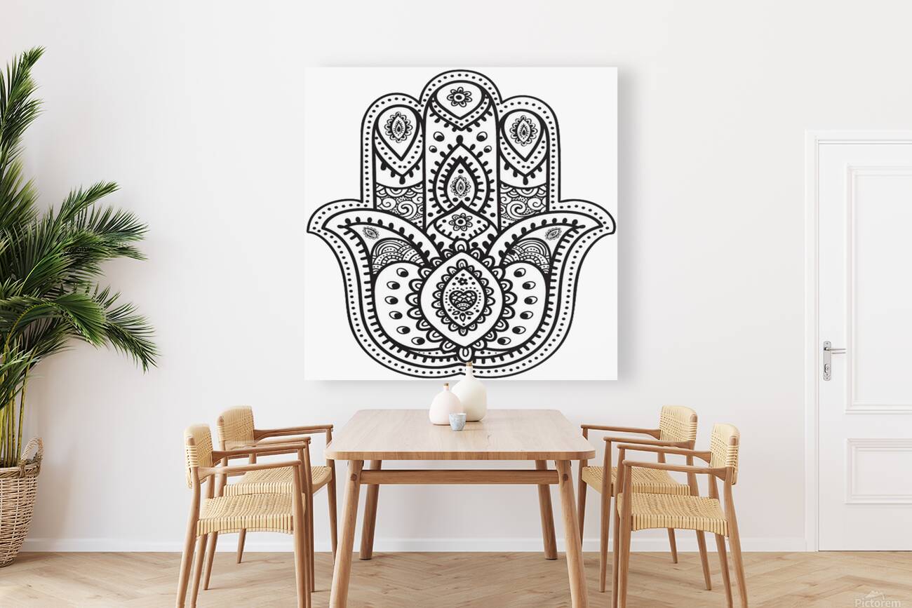 mandala drawing hamsa hand Reproduction