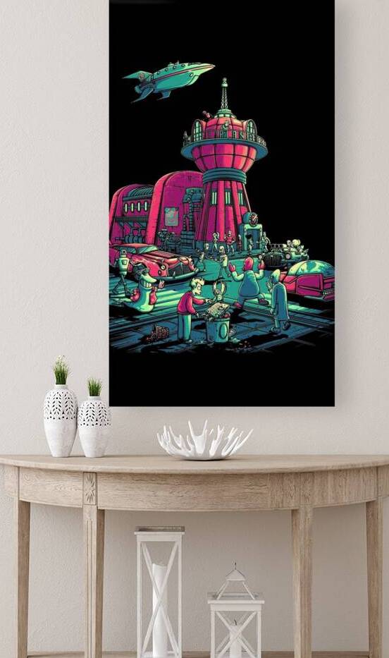 black Futurama artwork science fiction by Adriart