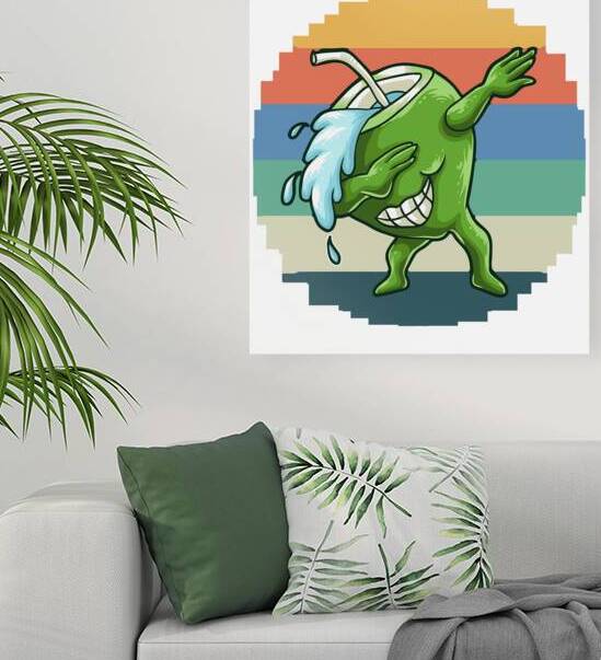 dabbing coconut retro vintage art by Adriart