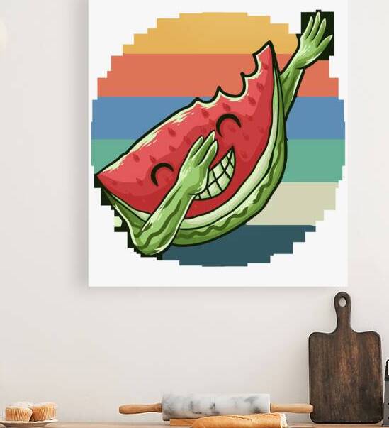 watermeon fruit dabbing funny retro vintage style by Adriart