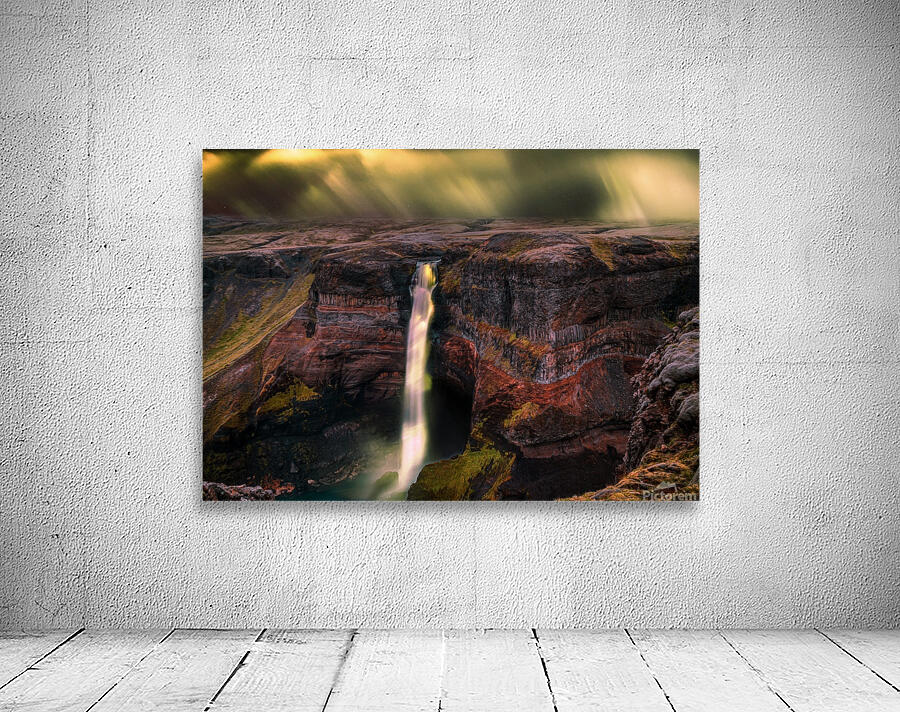 waterfall cascade mountains cliffs Wall Preview