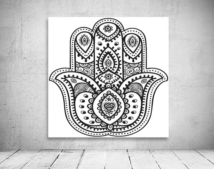 mandala drawing hamsa hand Wall Preview