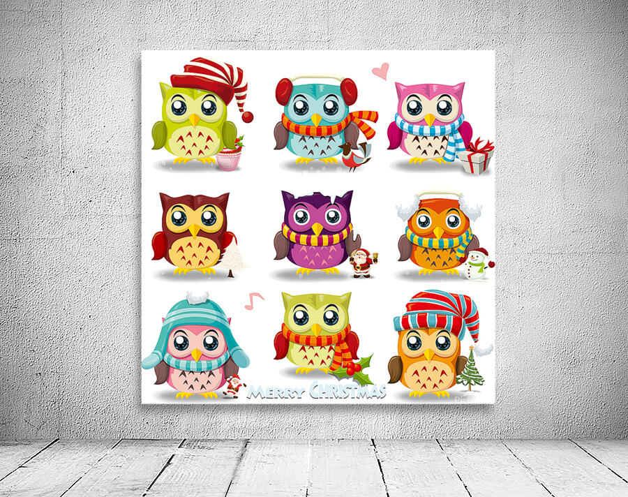 cartoon cute owl vector Wall Preview