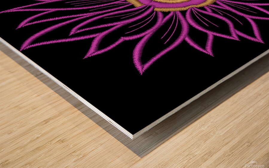 embroidery flower lace design Wood print