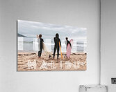 Three Surfers at Malibu with Text Acrylic Print