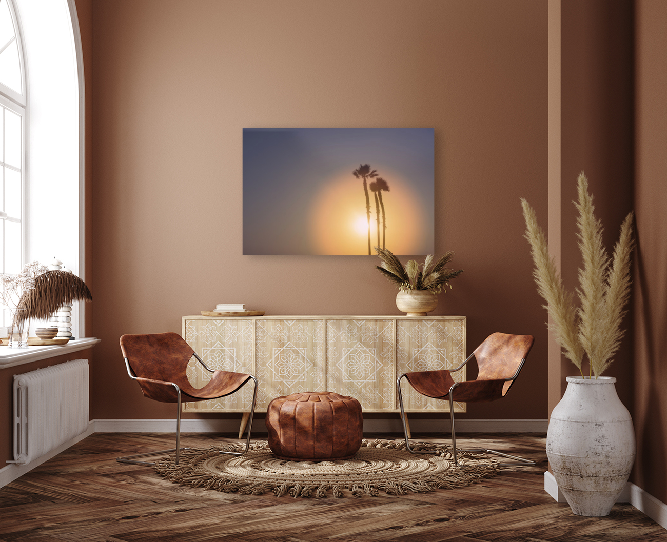 Palm Tree Sunset Reproduction