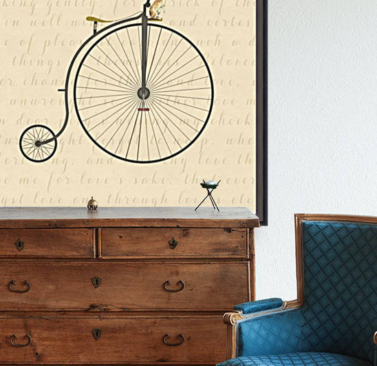 Vintage Penny Farthing Bunny by Leah McPhail