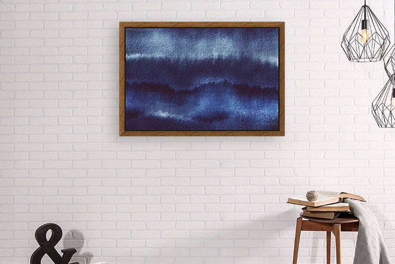 Indigo Watercolor Abstract  by Leah McPhail