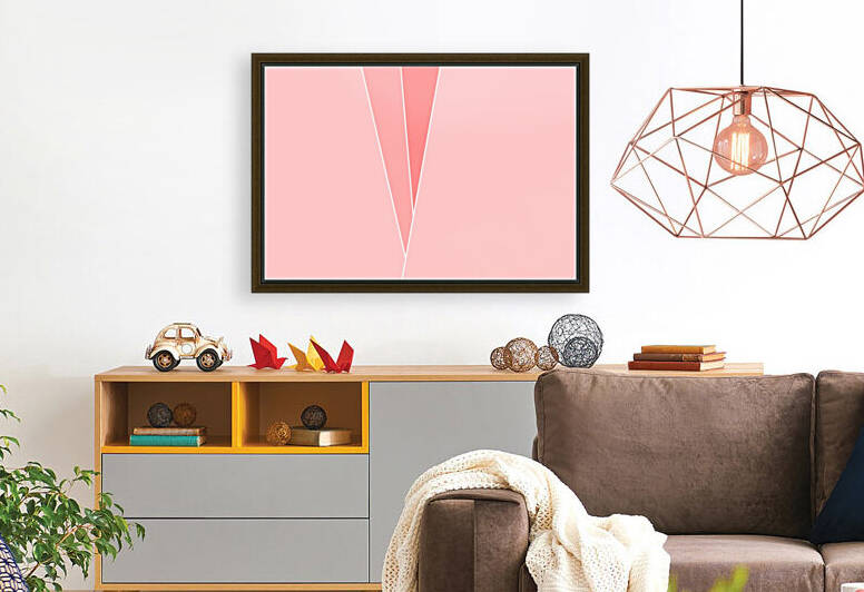 Coral Geometric Abstract  by Leah McPhail