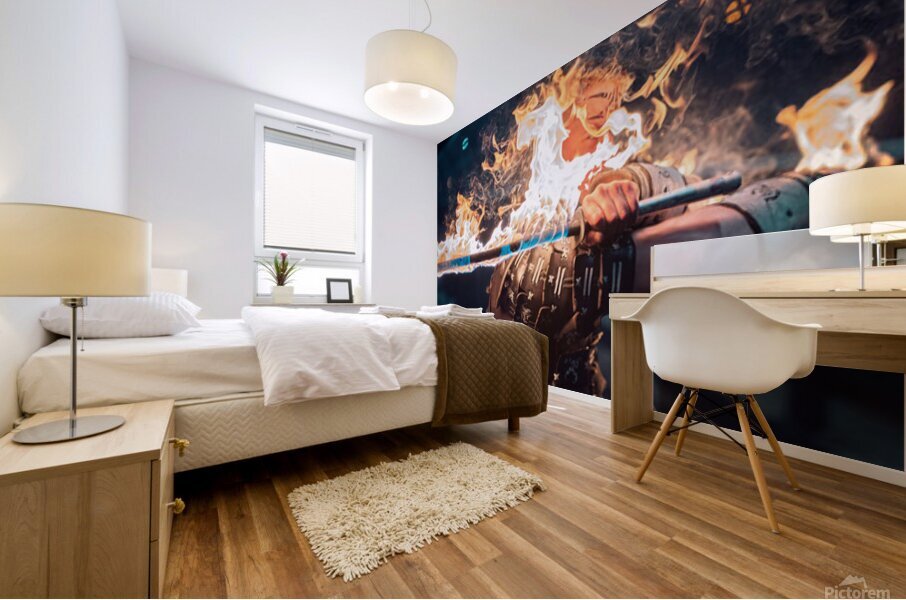 Flame ninja Mural print