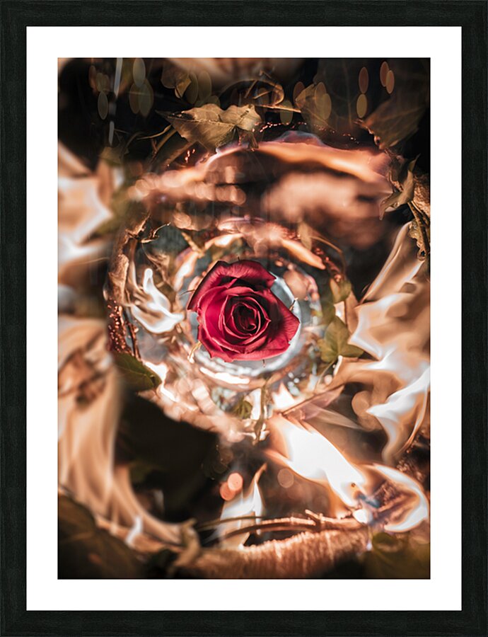 Flaming Flower Picture Frame print