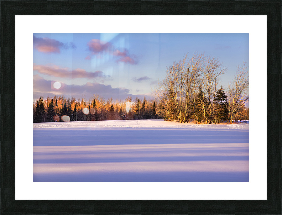 Sunset in snow Picture Frame print