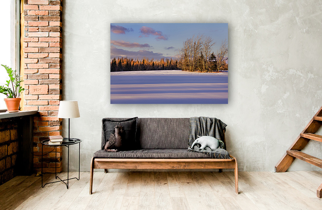 Sunset in snow Reproduction
