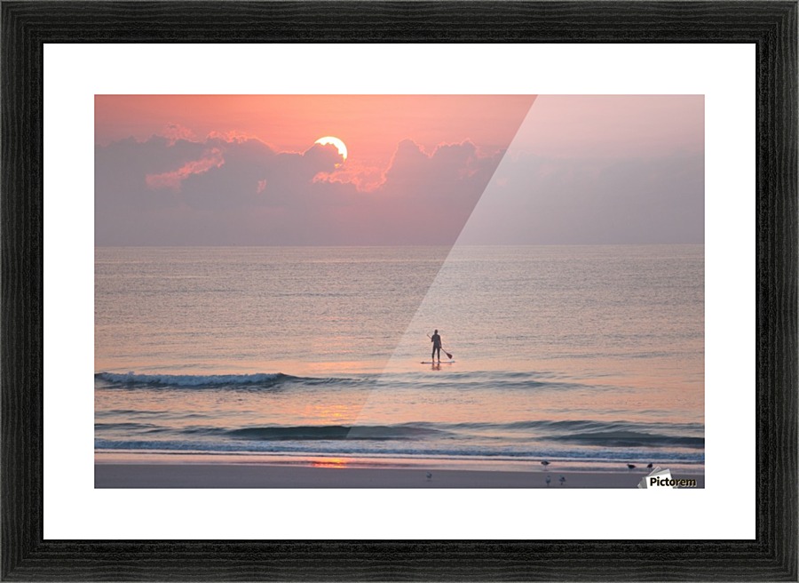 Sunrise Paddleboarder Picture Frame print