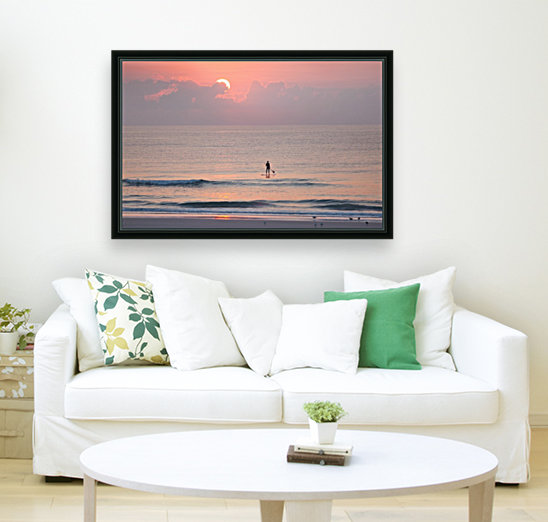 Sunrise Paddleboarder Reproduction