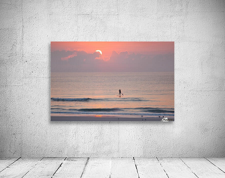 Sunrise Paddleboarder Wall Preview