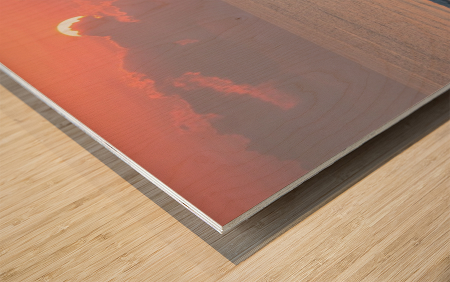 Sunrise Paddleboarder Wood print