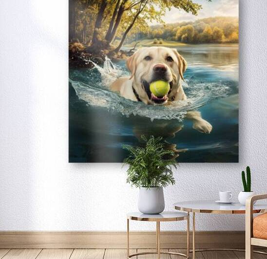 a captivating photo of a labrador retriever joyfu by addilah