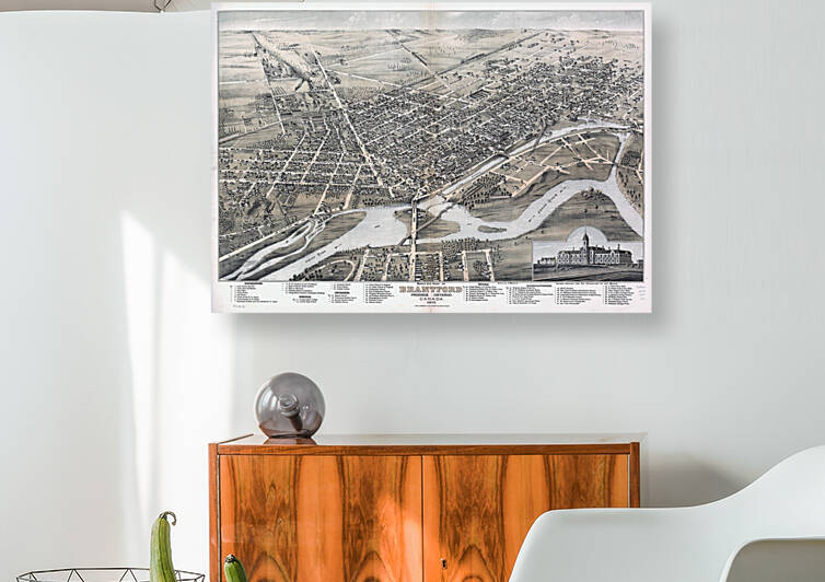 Brantford Ontario Canada Vintage Map circa 1875 by Canadian Retro