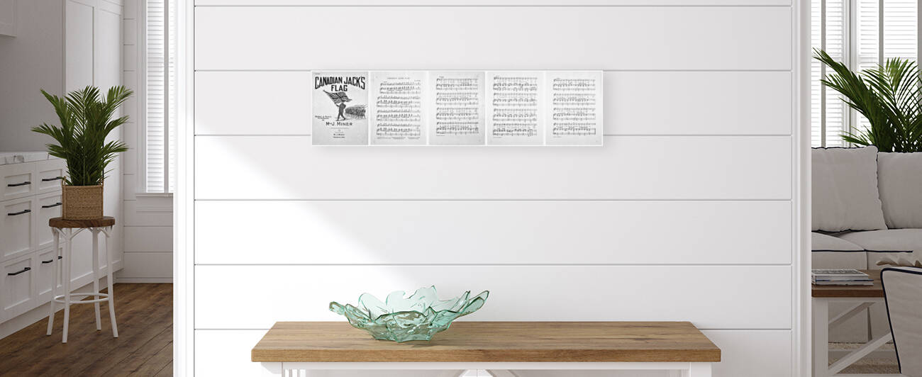 Canadian Jacks Flag Vintage War Music Sheets circa 1915 by Canadian Retro