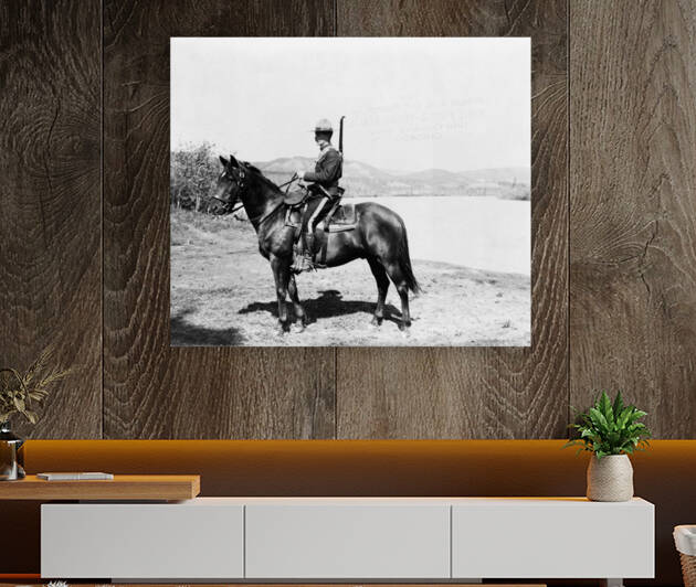Royal Canadian Northwest Mounted Policemen On Horseback Dawson Yukon Territory Canada - circa 1917 by Canadian Retro
