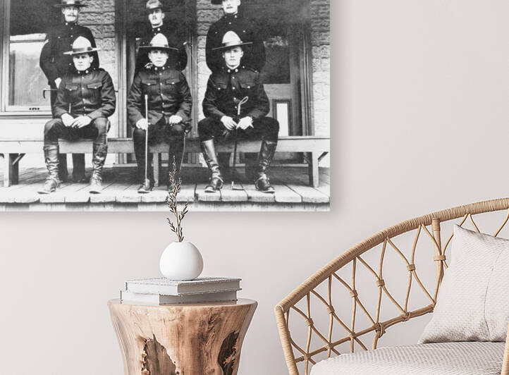 Six Police Officers Posed On Porch - Dawson Yukon Territory Canada - circa 1917 by Canadian Retro