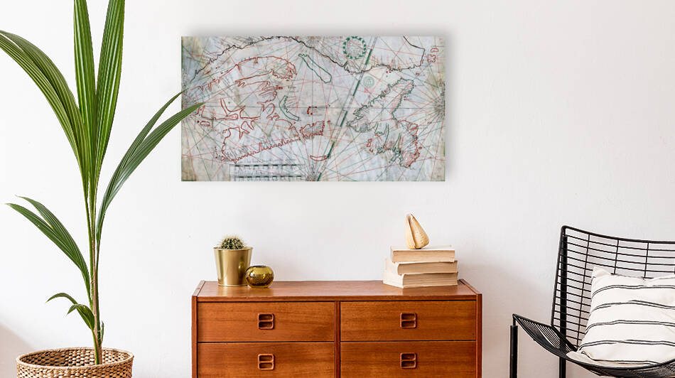 Island of Newfoundland - French Navy Nautical Map - Vinatge Maps of Canada - circa 1689  by Canadian Retro