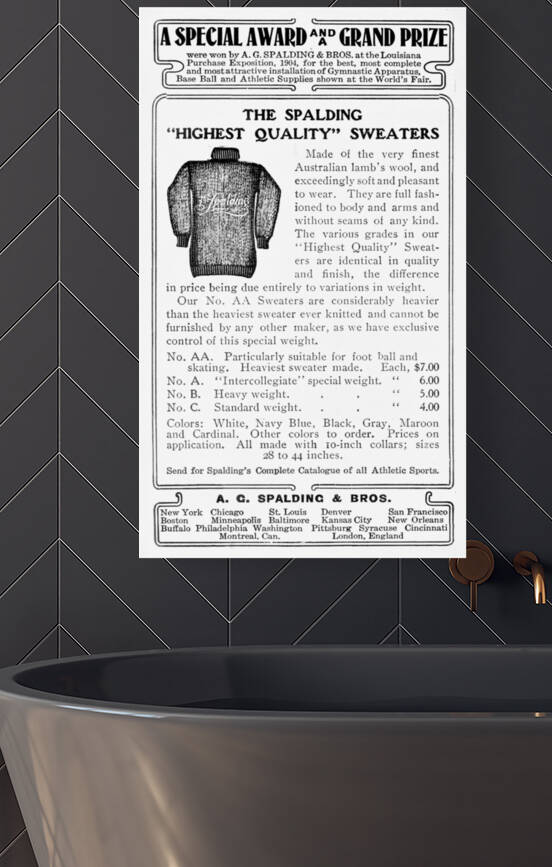 Spalding Sweaters - Vintage Canadian Clothing Advertising - circa 1905 by Canadian Retro
