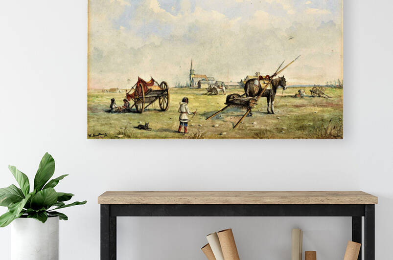 Fort Macleod Alberta Canada - Vintage Painting - circa 1902 by Canadian Retro