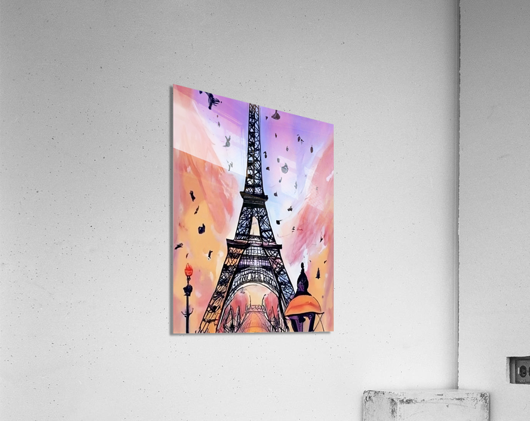 Modern painting of the Eiffel Tower Paris by Aroness Wall Art