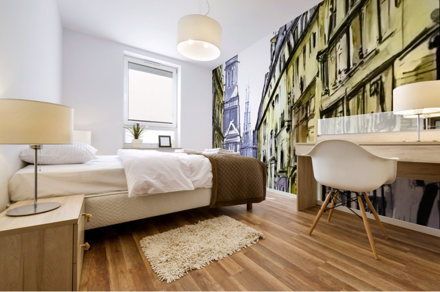 Modern painting for living room My city that I lo Mural print