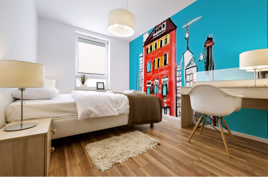 A building in Paris Mural print