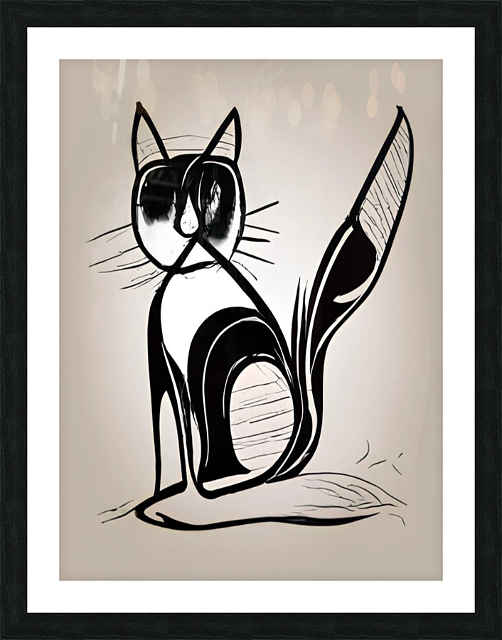 modern cat wall decor Picture Frame print
