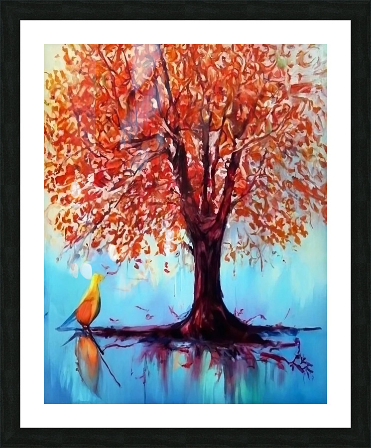 A tree and a bird Picture Frame print