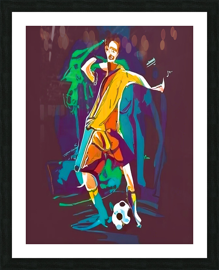 futuristic soccer player Picture Frame print