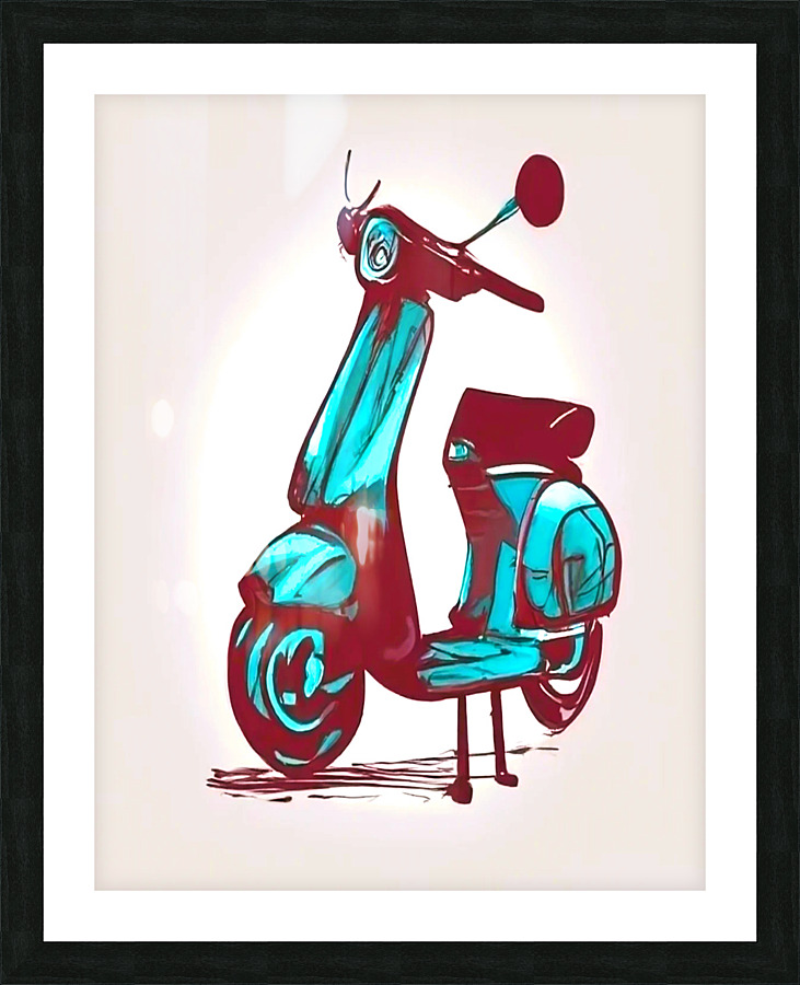 old scooter Picture Frame print