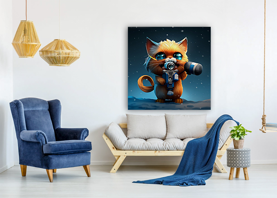 singing cat painting Reproduction