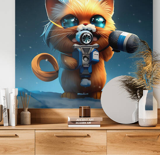 singing cat painting Reproduction