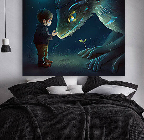 dragon painting for kids room by Aroness