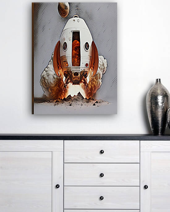aerospace painting rocket on the moon by Aroness