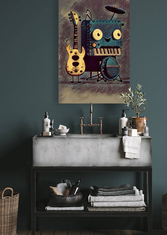 musical instrument wood and metal poster by Aroness