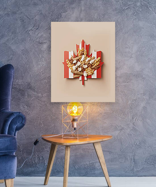 Modern poster of the Poutine Quebec specialty by Aroness