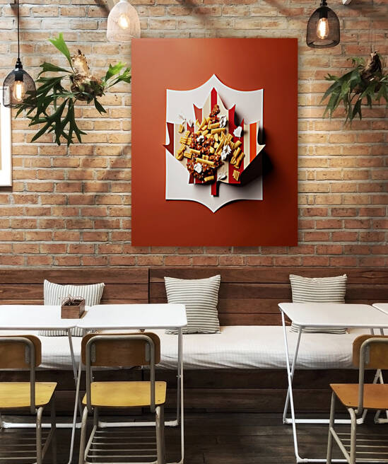 Modern poster of Poutine Quebec specialty photo  by Aroness