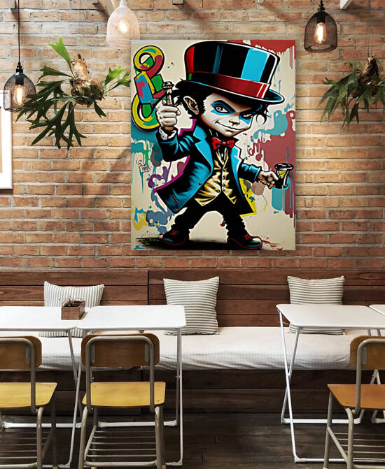 street art painting with character for living roo by Aroness